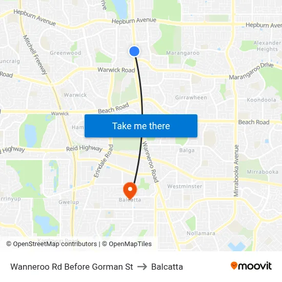 Wanneroo Rd Before Gorman St to Balcatta map