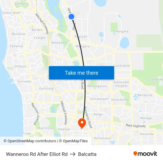 Wanneroo Rd After Elliot Rd to Balcatta map