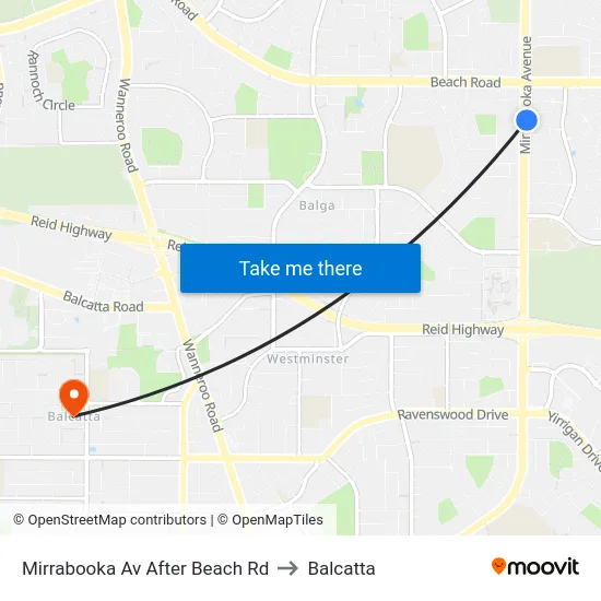 Mirrabooka Av After Beach Rd to Balcatta map