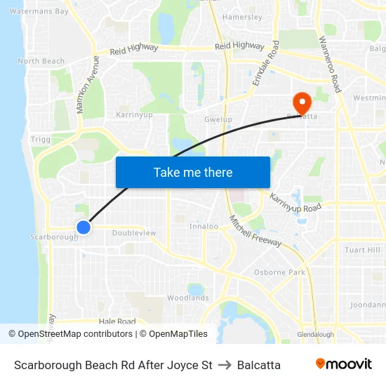 Scarborough Beach Rd After Joyce St to Balcatta map