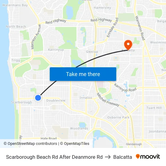 Scarborough Beach Rd After Deanmore Rd to Balcatta map