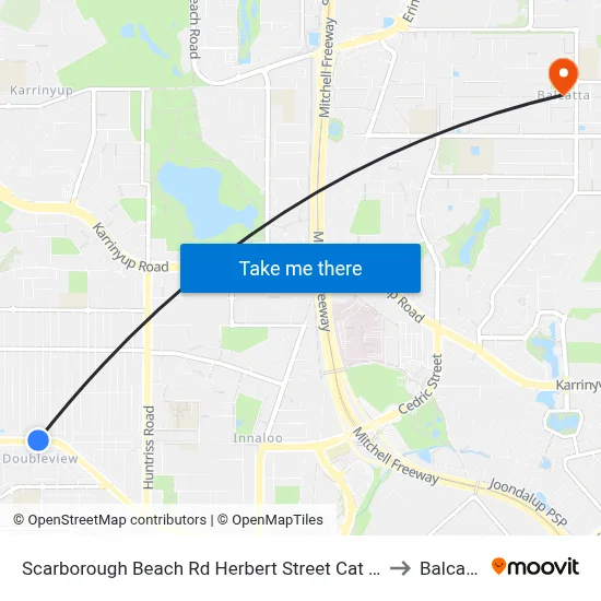 Scarborough Beach Rd Herbert Street Cat Id 27 to Balcatta map