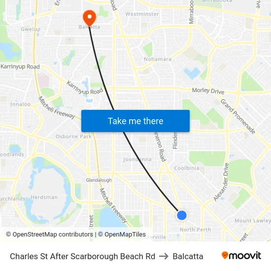 Charles St After Scarborough Beach Rd to Balcatta map
