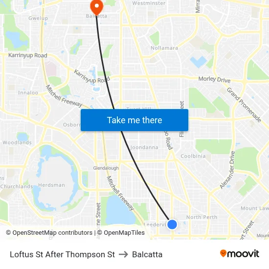 Loftus St After Thompson St to Balcatta map