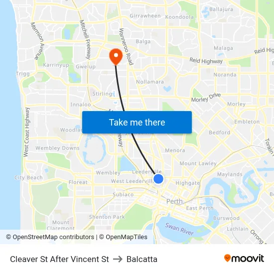 Cleaver St After Vincent St to Balcatta map
