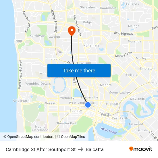 Cambridge St After Southport St to Balcatta map