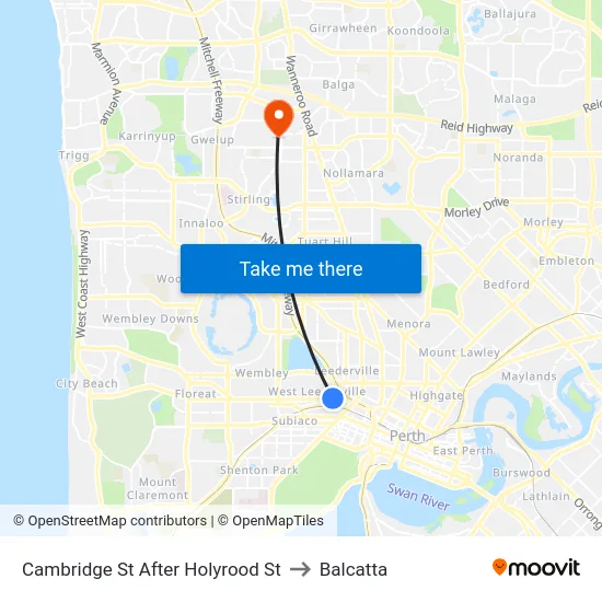 Cambridge St After Holyrood St to Balcatta map