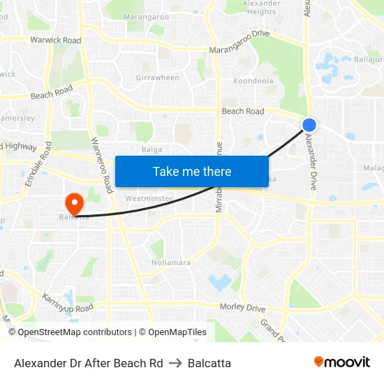 Alexander Dr After Beach Rd to Balcatta map