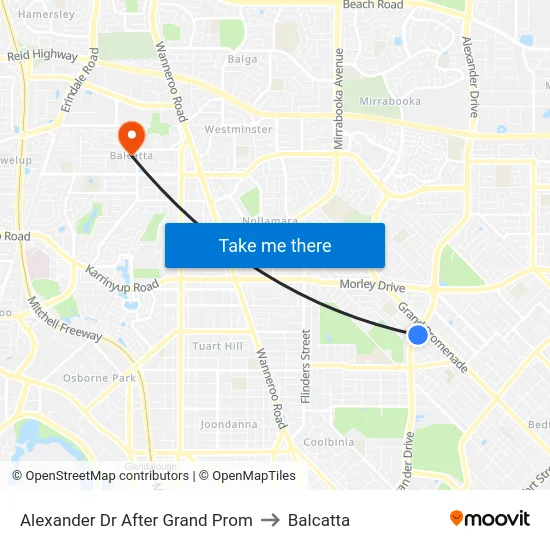 Alexander Dr After Grand Prom to Balcatta map