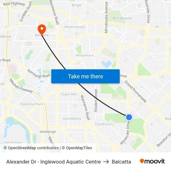 Alexander Dr - Inglewood Aquatic Centre to Balcatta map