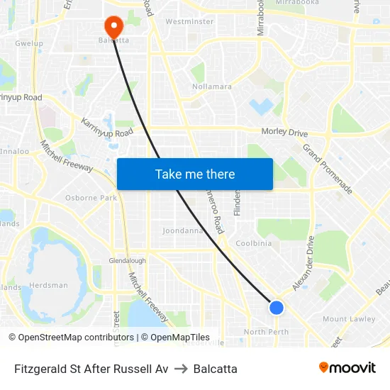 Fitzgerald St After Russell Av to Balcatta map