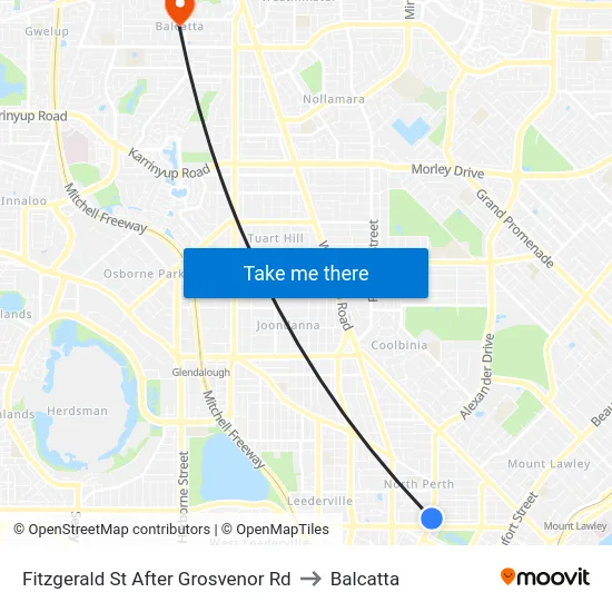 Fitzgerald St After Grosvenor Rd to Balcatta map