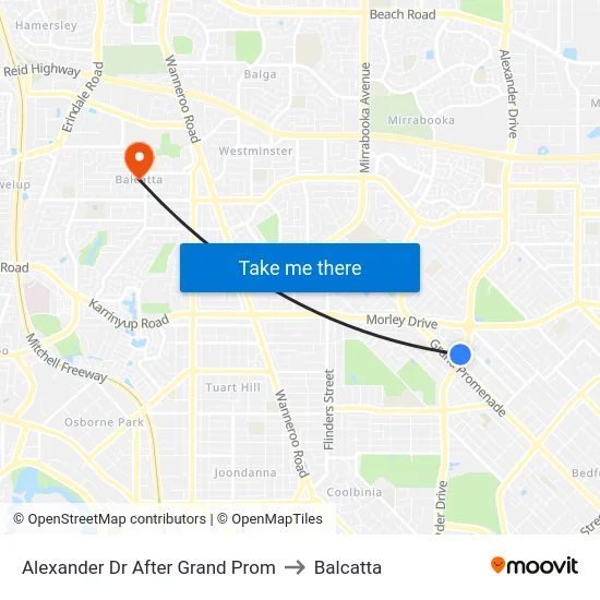 Alexander Dr After Grand Prom to Balcatta map