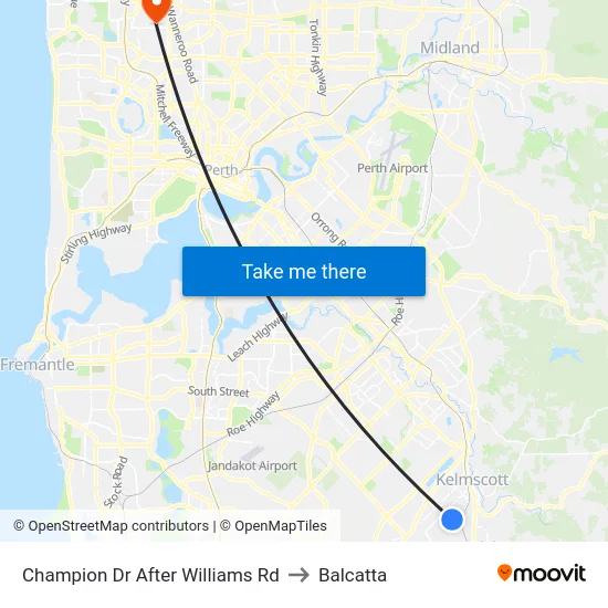 Champion Dr After Williams Rd to Balcatta map