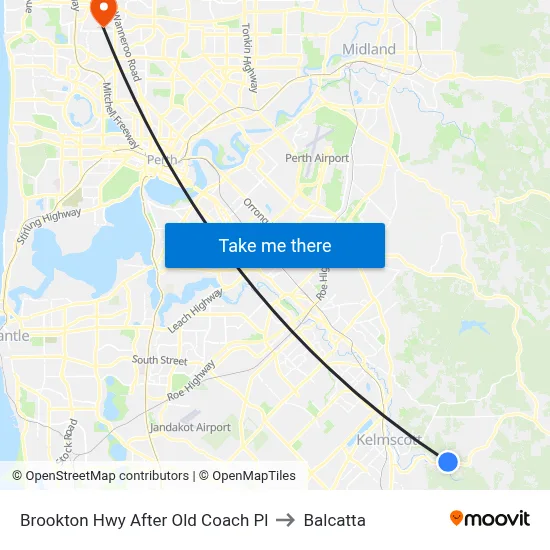 Brookton Hwy After Old Coach Pl to Balcatta map