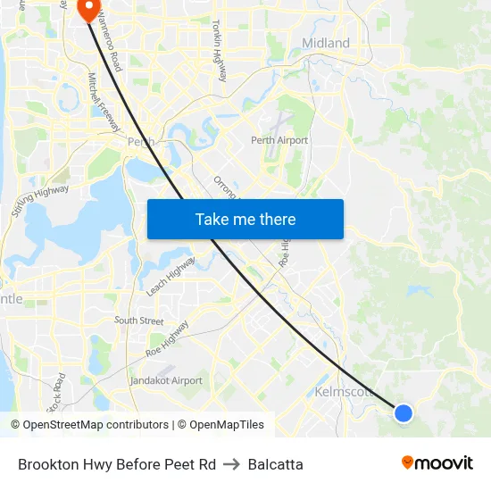 Brookton Hwy Before Peet Rd to Balcatta map