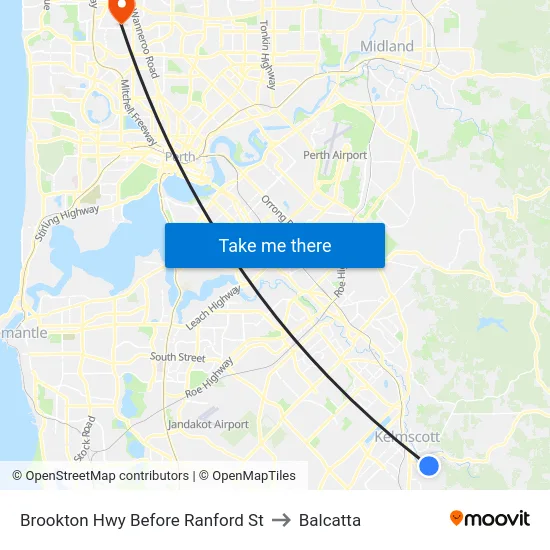Brookton Hwy Before Ranford St to Balcatta map