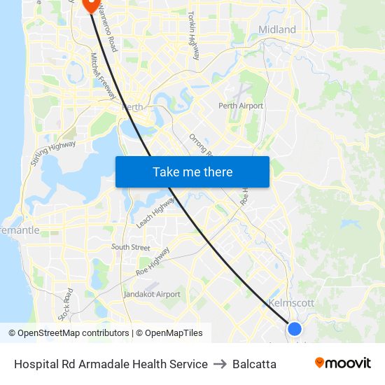 Hospital Rd Armadale Health Service to Balcatta map