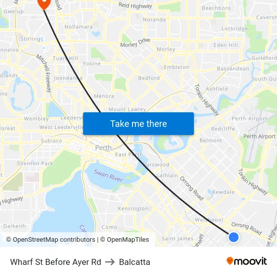 Wharf St Before Ayer Rd to Balcatta map