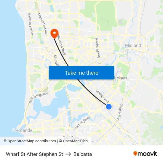 Wharf St After Stephen St to Balcatta map