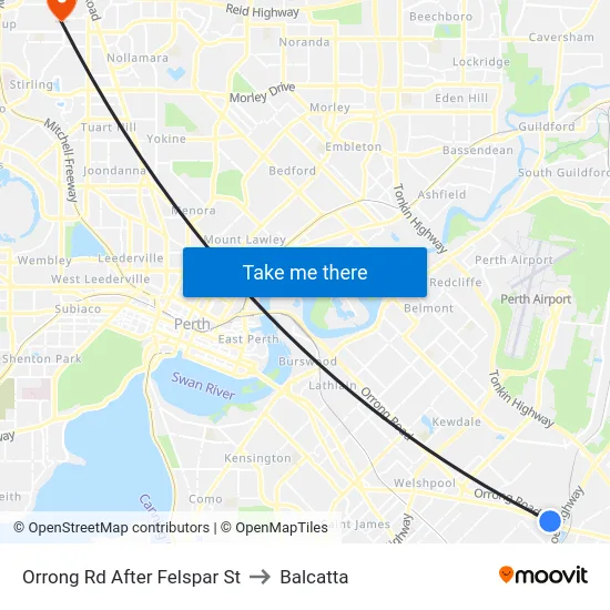 Orrong Rd After Felspar St to Balcatta map