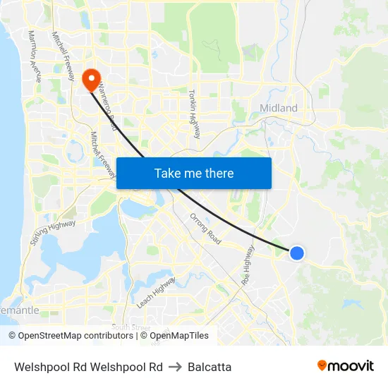 Welshpool Rd Welshpool Rd to Balcatta map