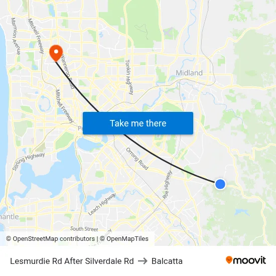 Lesmurdie Rd After Silverdale Rd to Balcatta map