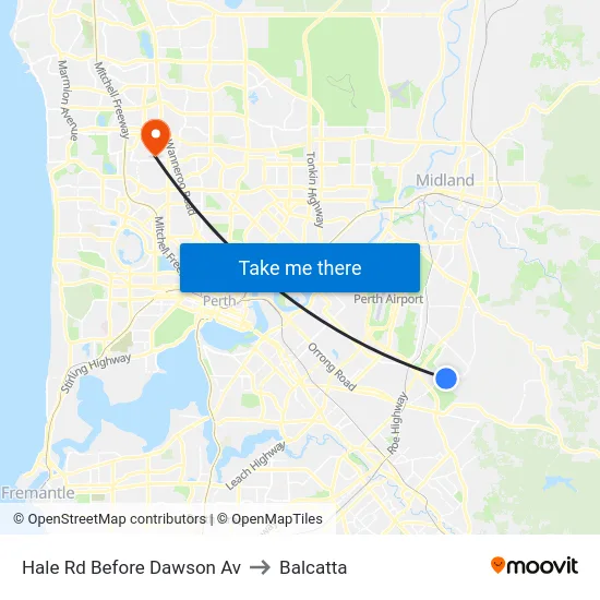 Hale Rd Before Dawson Av to Balcatta map