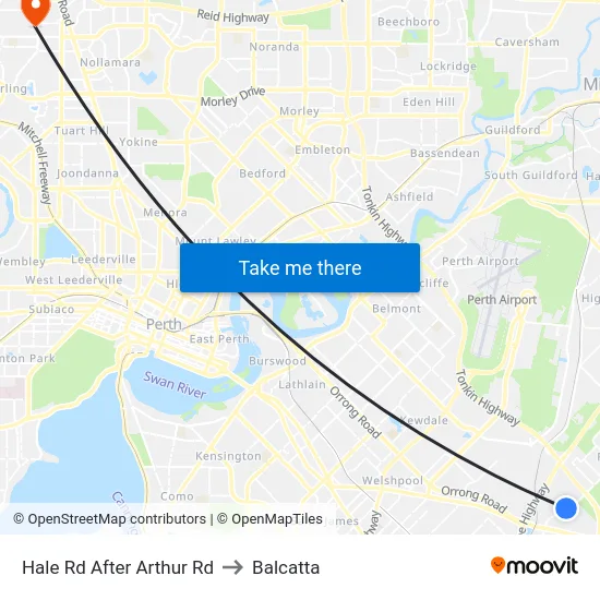 Hale Rd After Arthur Rd to Balcatta map