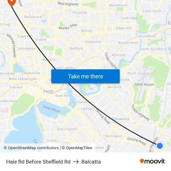 Hale Rd Before Sheffield Rd to Balcatta map