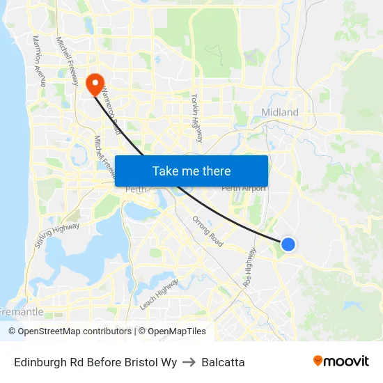Edinburgh Rd Before Bristol Wy to Balcatta map