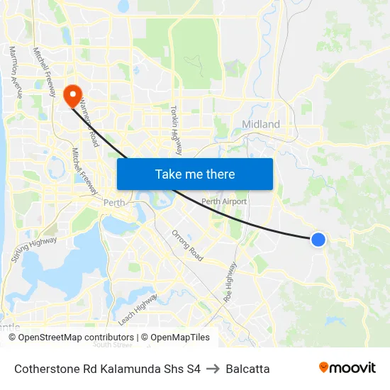 Cotherstone Rd Kalamunda Shs S4 to Balcatta map