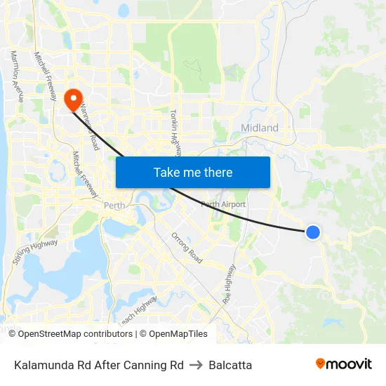 Kalamunda Rd After Canning Rd to Balcatta map