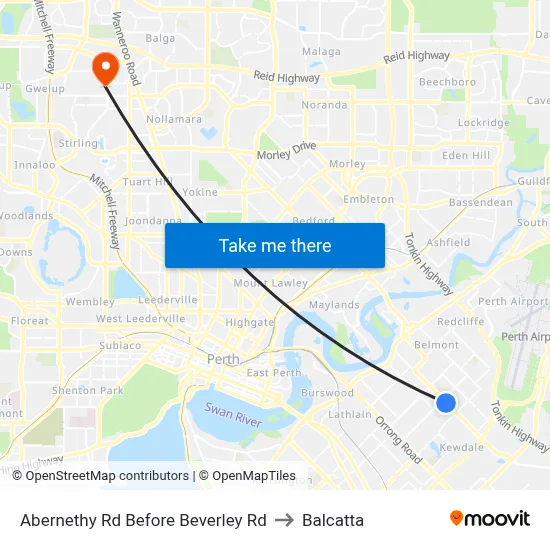 Abernethy Rd Before Beverley Rd to Balcatta map