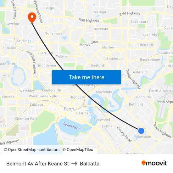 Belmont Av After Keane St to Balcatta map