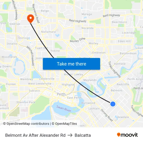 Belmont Av After Alexander Rd to Balcatta map