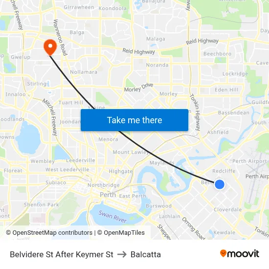Belvidere St After Keymer St to Balcatta map