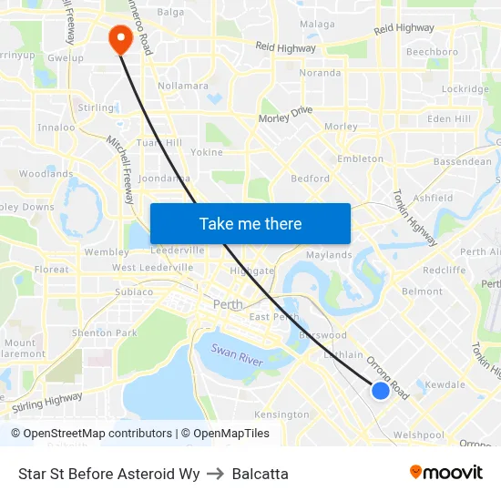 Star St Before Asteroid Wy to Balcatta map