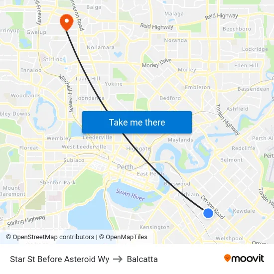 Star St Before Asteroid Wy to Balcatta map