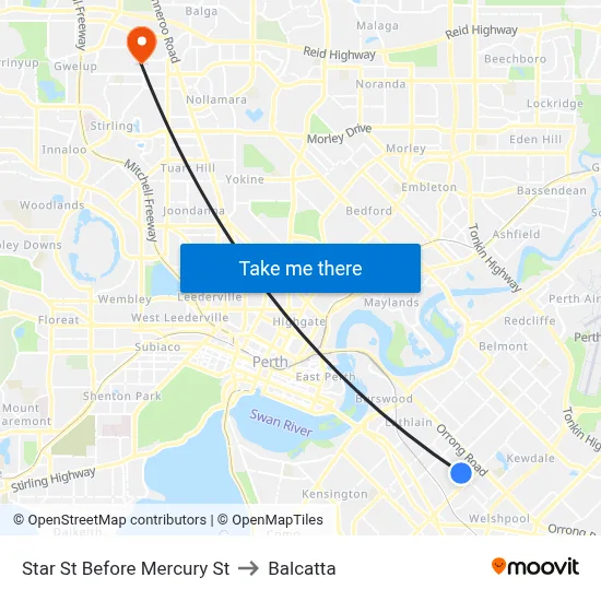 Star St Before Mercury St to Balcatta map