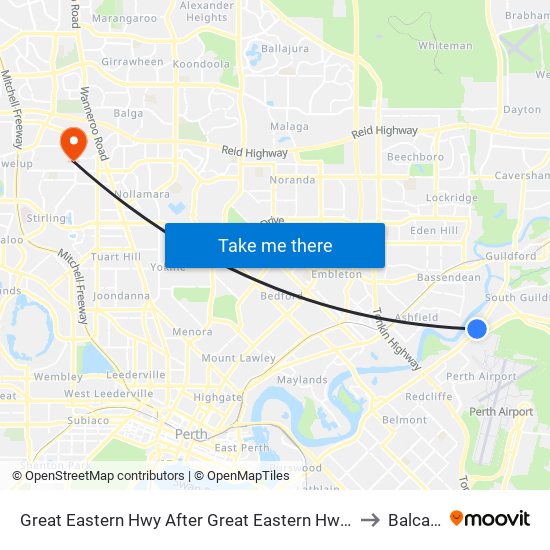 Great Eastern Hwy After Great Eastern Hwy Bypass to Balcatta map