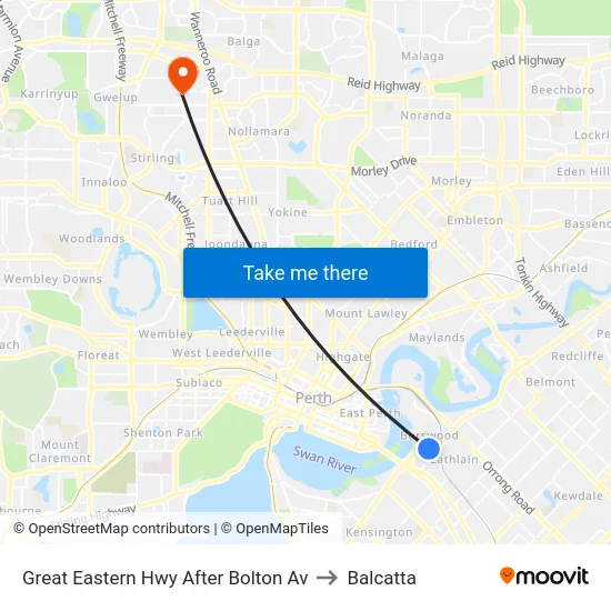 Great Eastern Hwy After Bolton Av to Balcatta map