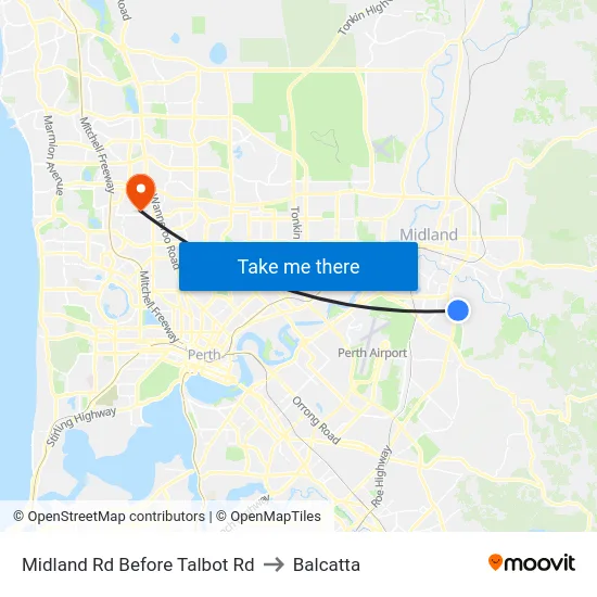 Midland Rd Before Talbot Rd to Balcatta map