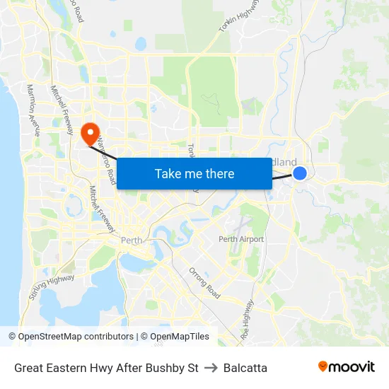 Great Eastern Hwy After Bushby St to Balcatta map