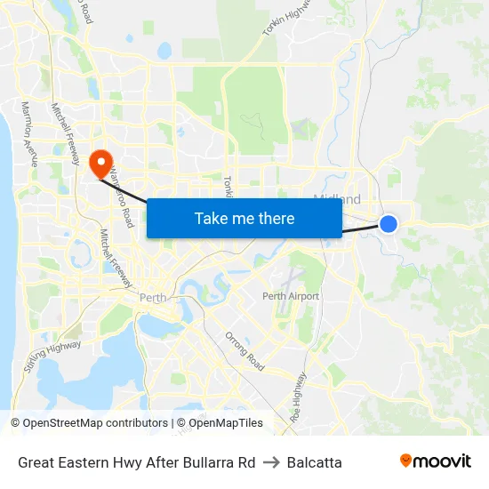 Great Eastern Hwy After Bullarra Rd to Balcatta map