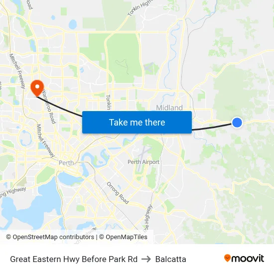 Great Eastern Hwy Before Park Rd to Balcatta map