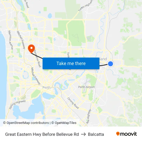 Great Eastern Hwy Before Bellevue Rd to Balcatta map