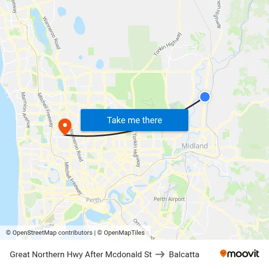 Great Northern Hwy After Mcdonald St to Balcatta map
