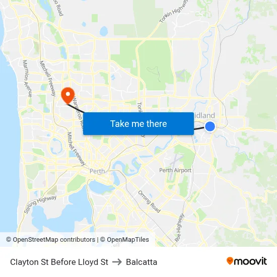 Clayton St Before Lloyd St to Balcatta map