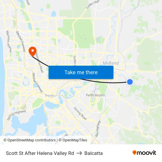 Scott St After Helena Valley Rd to Balcatta map